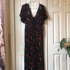 American Eagle Floral Print Jumpsuit